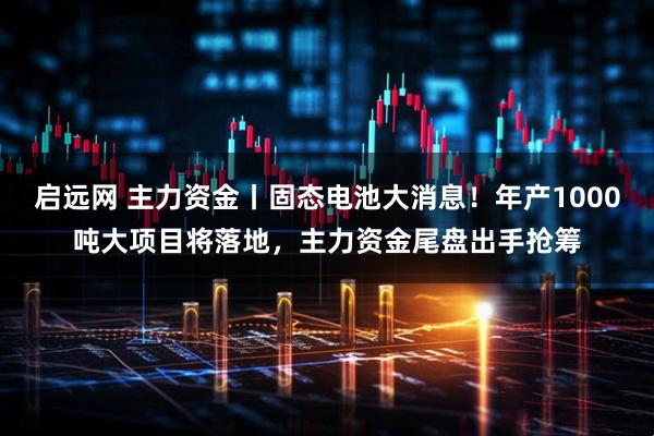 启远网 主力资金丨固态电池大消息！年产1000吨大项目将落地，主力资金尾盘出手抢筹