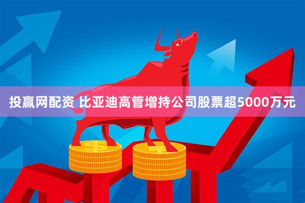投赢网配资 比亚迪高管增持公司股票超5000万元